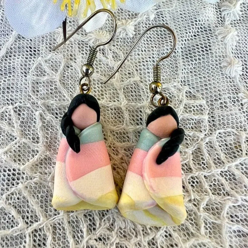 Artisan Clay Native Maiden Earrings